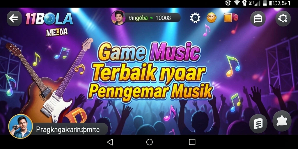 Tampilan gameplay seru dari 11BOLA dengan lagu-lagu terbaik.