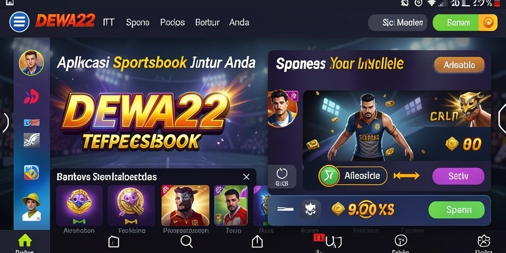 Tangkapan layar permainan Sportsbook DEWA22 menunjukkan berbagai opsi taruhan yang tersedia.