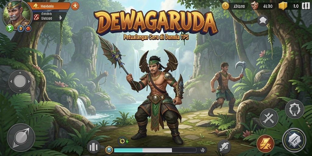 Tampilan seru gameplay DEWAGARUDA dalam pertarungan TPS.