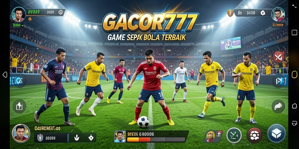 Tampilan gameplay GACOR777 yang mendebarkan di lapangan sepak bola.