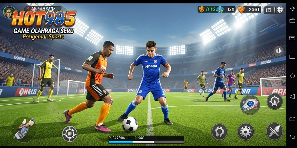 Tampilan utama gameplay HOT985 dengan suasana olahraga yang mendebarkan.