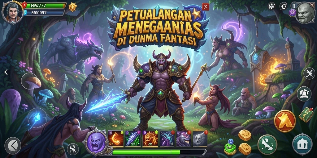 Tampilan gameplay HW777 yang mendebarkan dalam dunia petualangan.