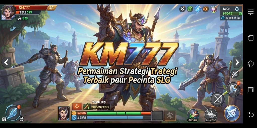 Tampilan gameplay menegangkan dalam game strategi KM777.