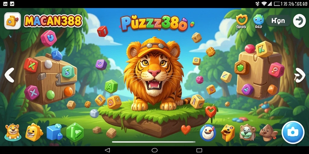 Tampilan gameplay <strong>MACAN388</strong> yang seru dan penuh tantangan puzzle.