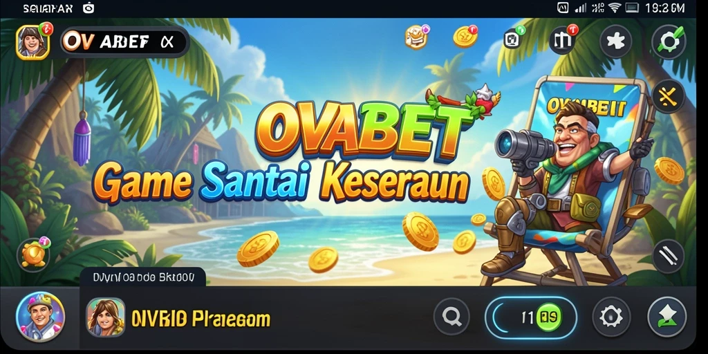 Tampilan gameplay menarik dari OVABET dengan karakter lucu dan grafik cerah.