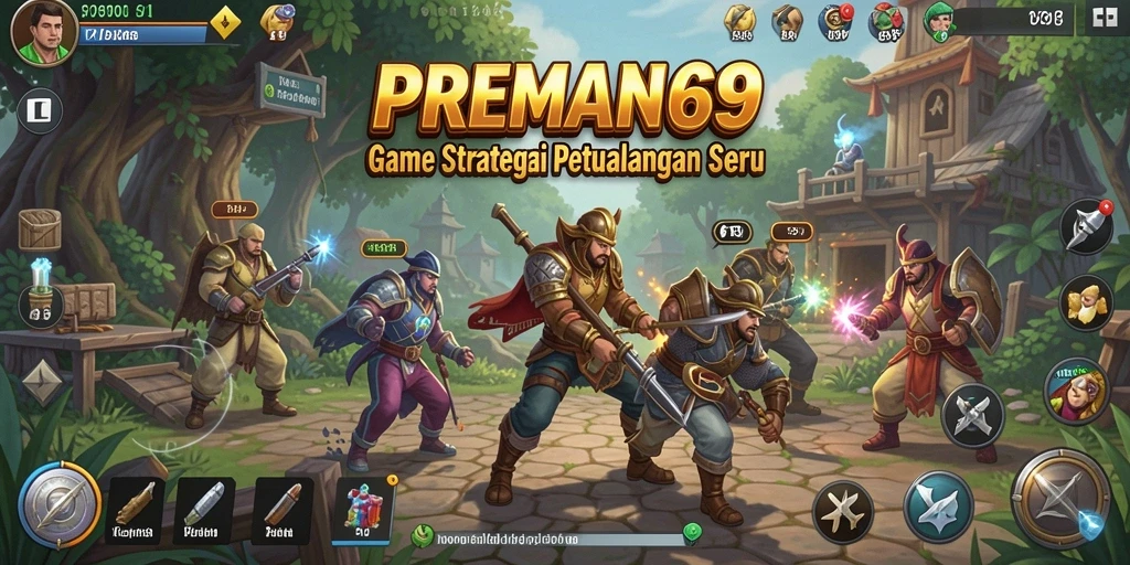Tangkapan layar gameplay PREMAN69 yang menampilkan pertarungan strategis.