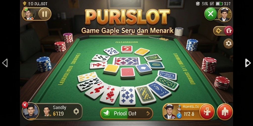 Tampilan gameplay seru dalam permainan Gaple PURISLOT.