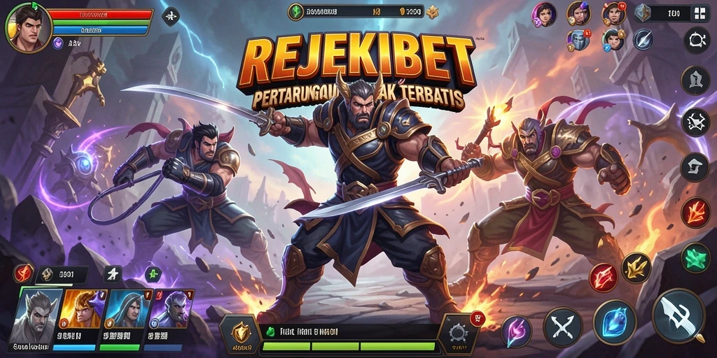 Tampilan gameplay intense di REJEKIBET dengan karakter yang beraksi.