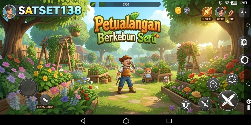 Tangkapan layar menunjukkan gameplay pertanian yang menarik dan interaktif.
