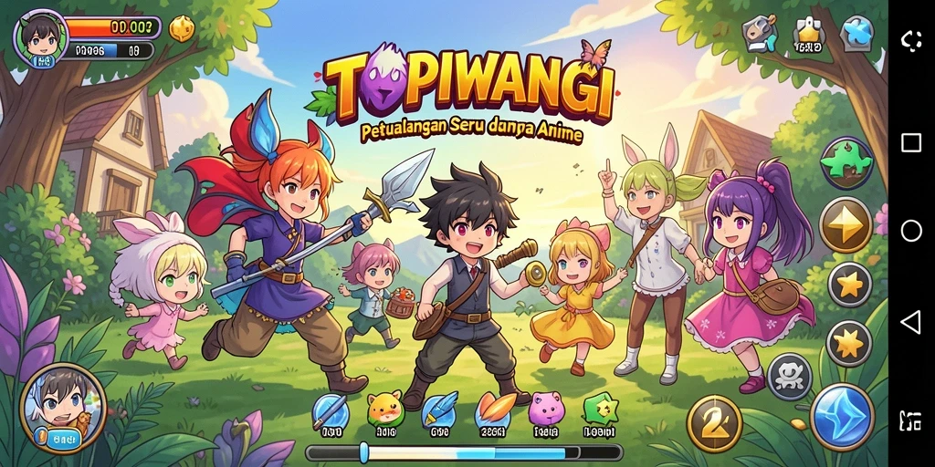 Screenshot TOPIWANGI menunjukkan karakter anime dalam pertarungan yang seru.